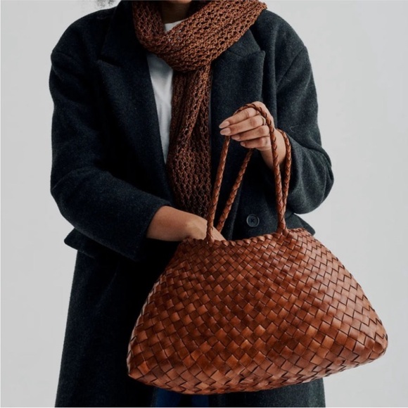 Dragon Diffusion Santa Croce Large Woven Bag in Tan - Picture 2 of 8